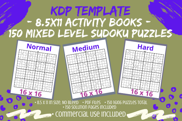 150 Mixed Level Sudoku 16×16 Puzzles: A Practical Resource for KDP Publishers and Activity Book Creators