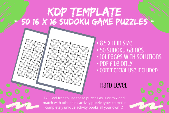 50 Hard 16x16 Sudoku Puzzles Solutions