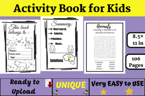 Activity Coloring Book for Kids KDP: Ready-to-Use Assets