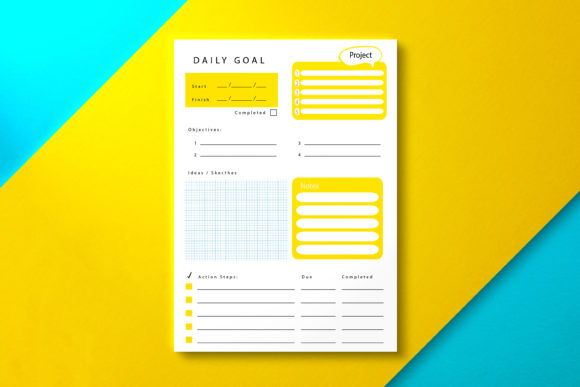 Daily Goal Planner Yellow: Optimizing Productivity Through Color and Versatile Formats