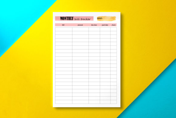 Evaluating the Monthly Bill Tracker Pink for Personal Finance and KDP Publishing