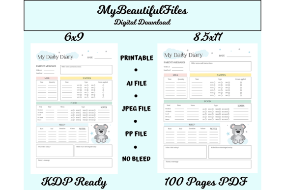 KDP Baby Template - My Daily Diary: A Practical Guide to Avoiding Common Publishing Mistakes