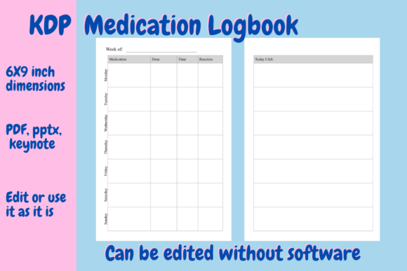 Medication Logbook for KDP: A Practical Resource for Health Tracking and Low-Content Publishing