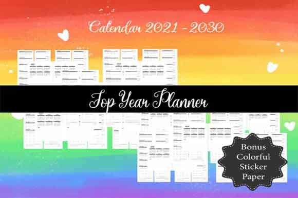Strategic Long-Term Organization with a 2021-2030 10 Year Planner Monthly PDF