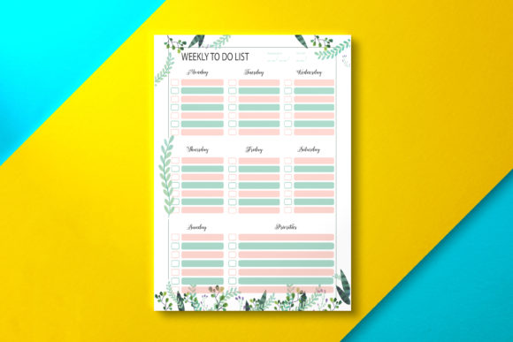 Weekly To Do List Sheet Tropical: Green PDF Templates